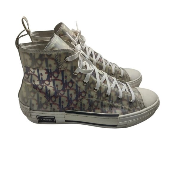 Dior B23 League High-Top Sneakers Men's Shoes Size 44 US 11 White/ Black